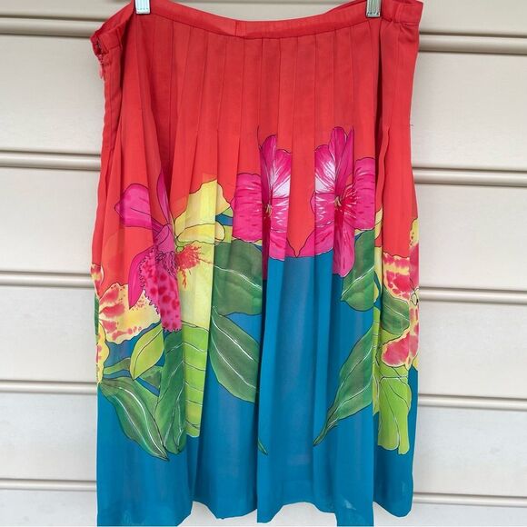 Bandolino Flowy Floral Colorful Skirt Size 16W - Picture 5 of 8